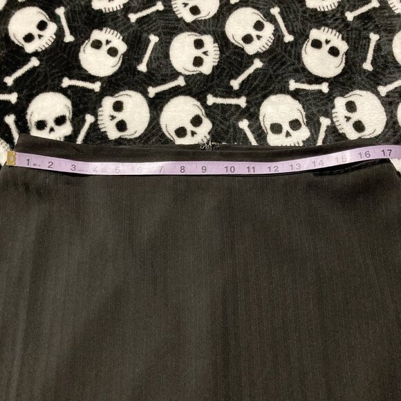 REITMANS Black ribbed pencil skirt ~ Y2K goth MEDIUM LARGE striped lined skirt - Picture 8 of 14